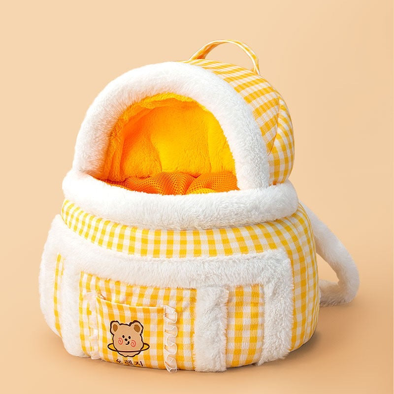 Dog Carrier Cage Winter Warm Cat Travel Bag Portable Carrier Backpack