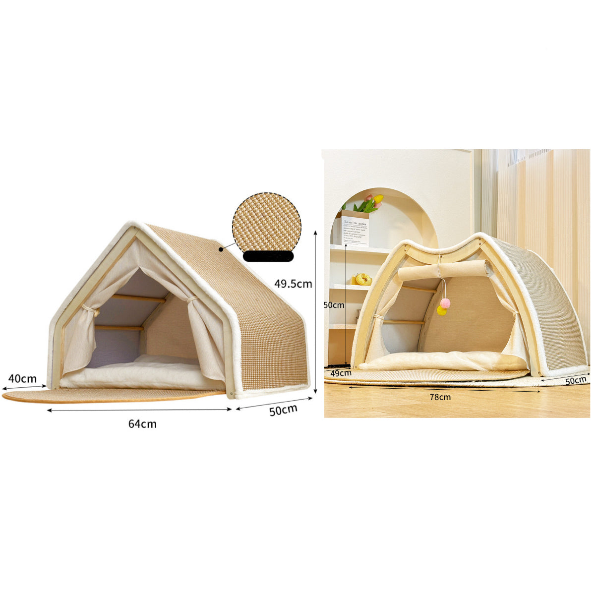 Cat House, Cat Scratchers with Sisal Scratching Board