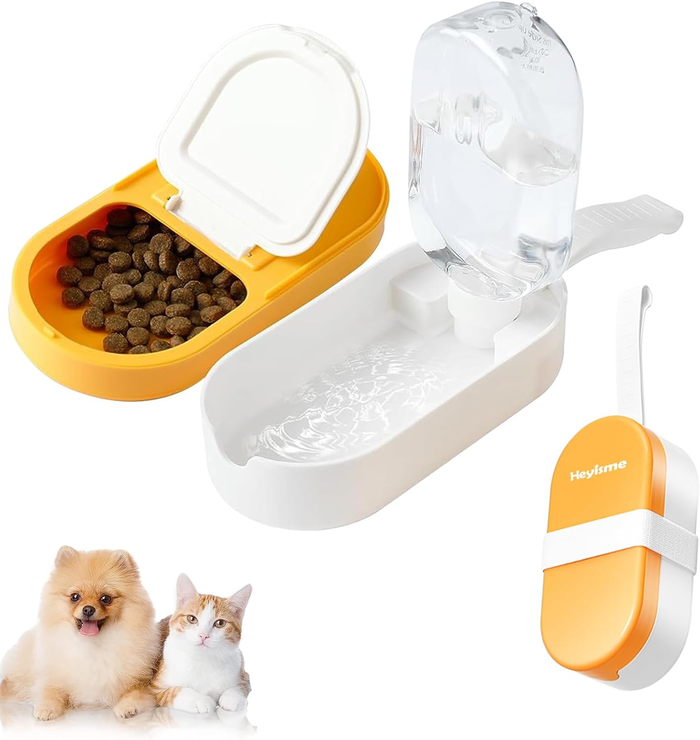 Pet Bowl 2-in-1 Water Bottle Food Container
