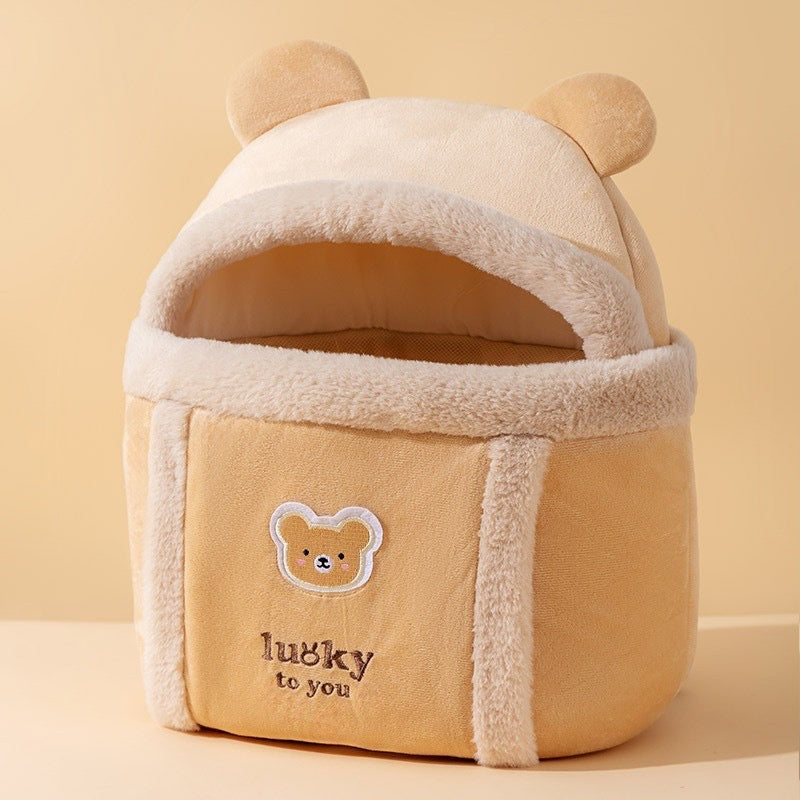 Dog Carrier Cage Winter Warm Cat Travel Bag Portable Carrier Backpack