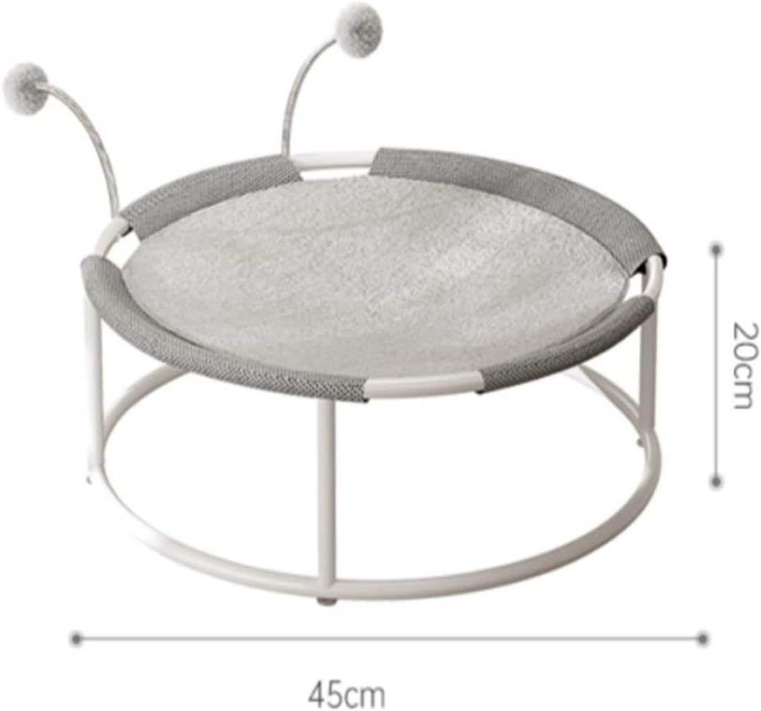 Cat Bed, All Seasons Universal Moisture-Proof Cat Hammock, Round Mesh Soft Breathable Mesh Fabric Pet Cat Trampoline(Mesh style Beige)