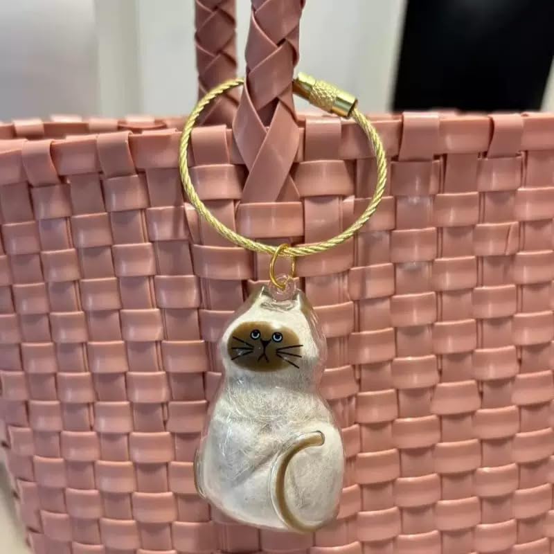 Cat keychain Hair Storage Bottle, Transparent Cat Hair Storage Box Pendants, Keychain Pet Memorial Gifts Accessories