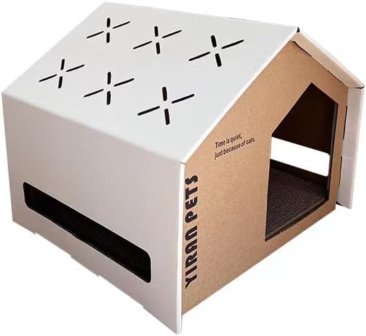 Cat Cardboard House with Scratch Pad