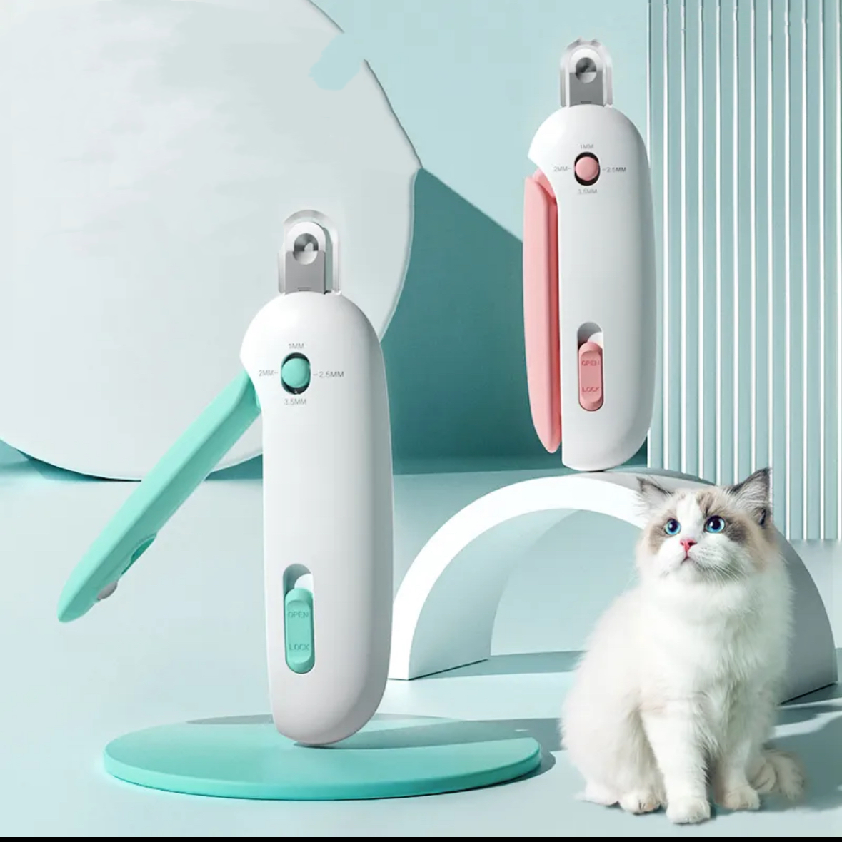 Professional Pet Nail Clippers with Adjustable Hole, Avoid Over-Cutting