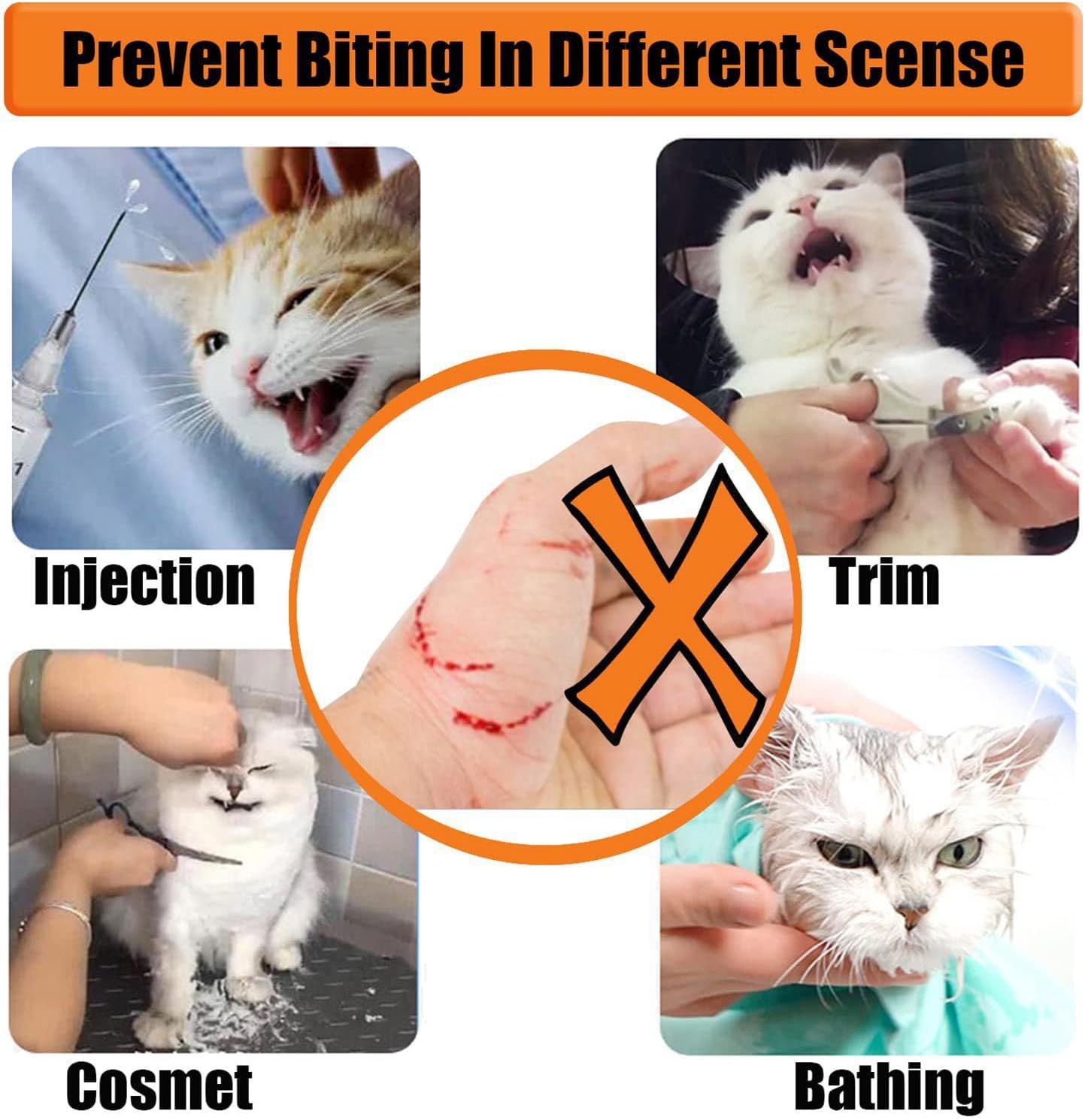 Cat Muzzle for Grooming, Transparent Cat Mouth Muzzle for Nail Trimming