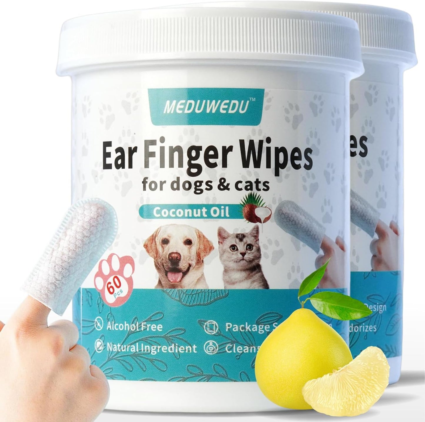 Ear Cleaner Finger Wipes 60 Counts