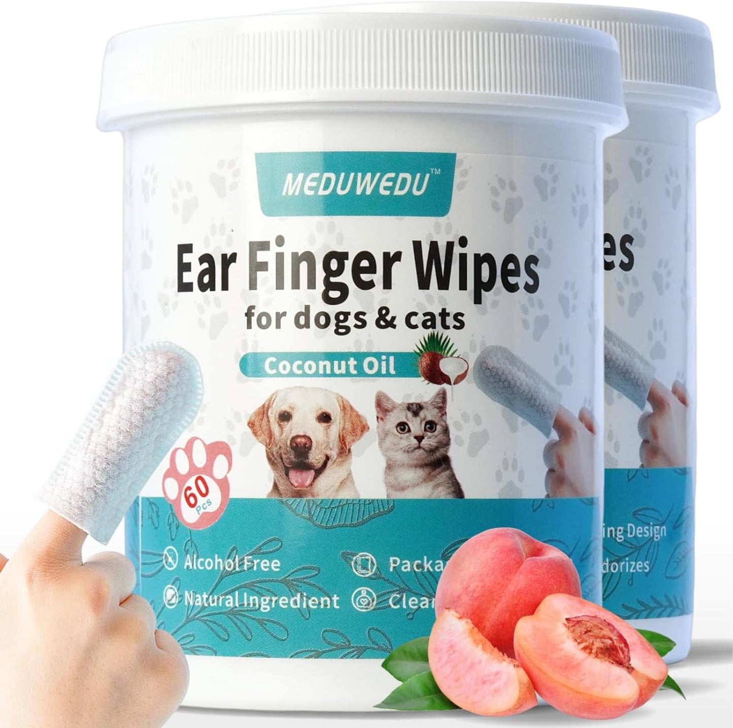 Ear Cleaner Finger Wipes 60 Counts