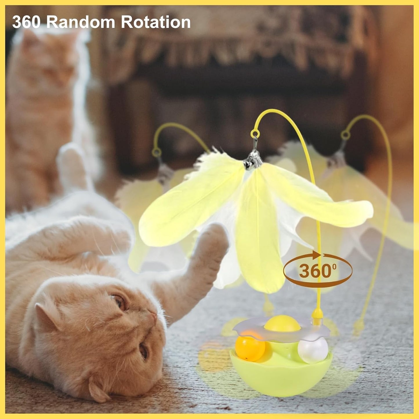 Interactive Cat Feather Toys, Catnip, Track Balls, Cat Teaser for Indoor Cats and Kittens Exercise