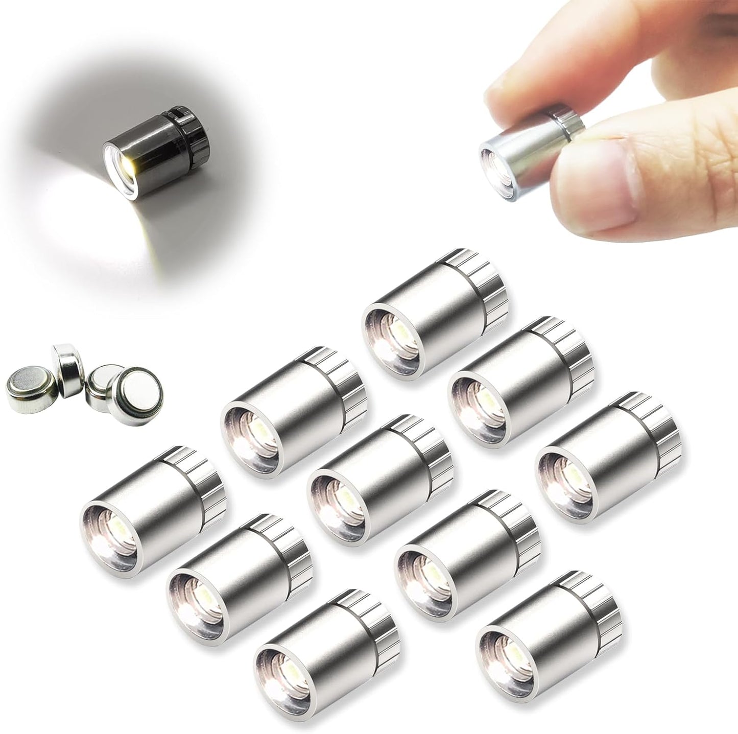 10 pcs Miniature Led Lights for Hand Craft/DIY, Dollhouse Light, Battery Powered - 10 Pack (Red)