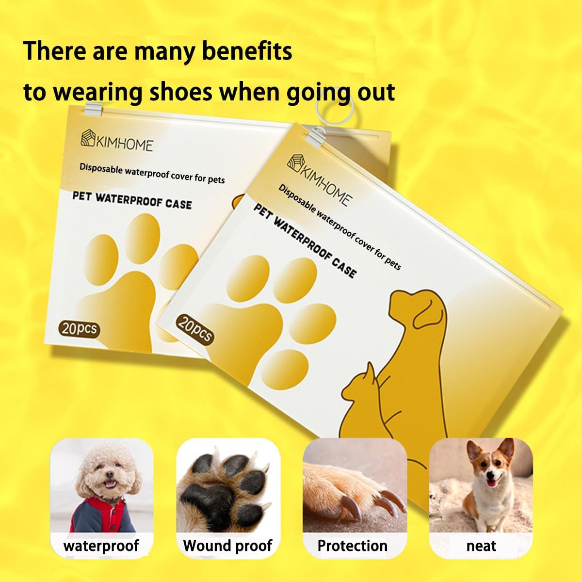 Disposable Dog Shoes, 5.5-55 LBS Outdoor Dog Wellies, paw Protection, Waterproof