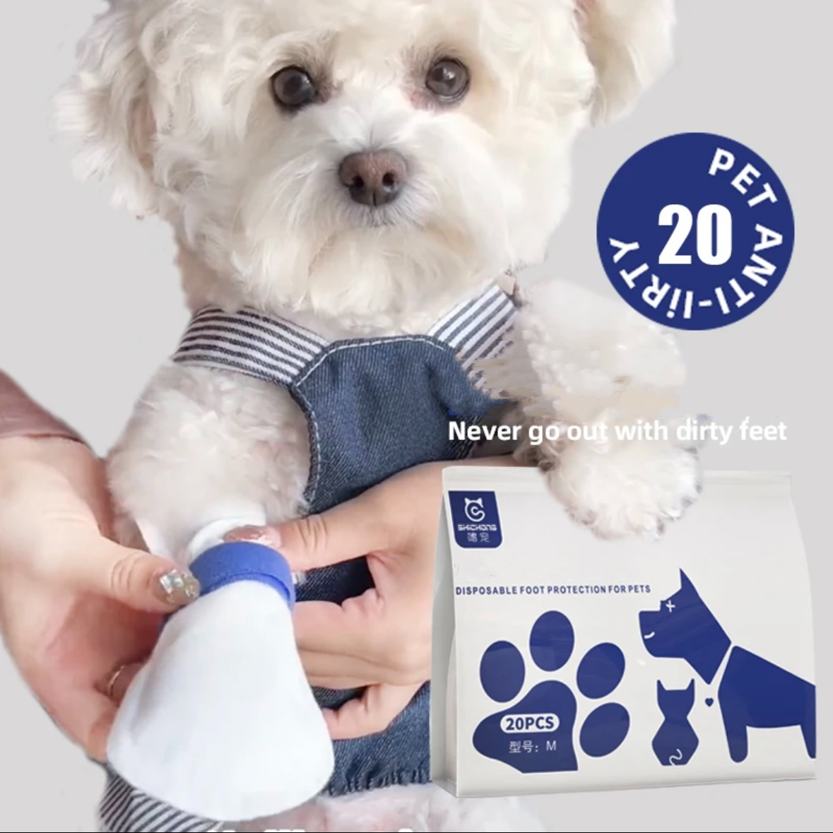 Disposable Dog Shoes, 5.5-55 LBS Outdoor Dog Wellies, paw Protection, Waterproof